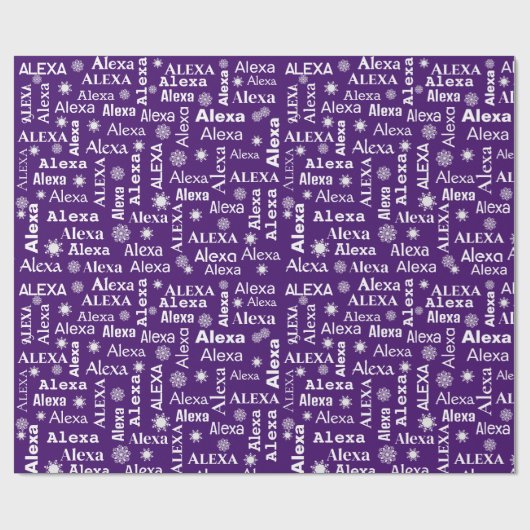Alexa Individuelle Name mit Schneeflocken Geschenkpapier (Flach)