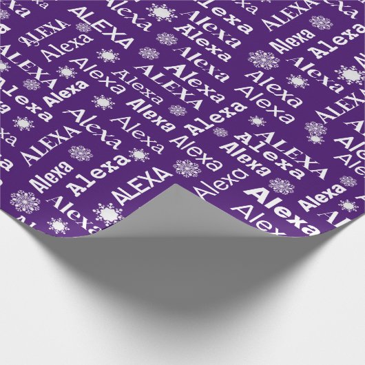Alexa Individuelle Name mit Schneeflocken Geschenkpapier (Ecke)