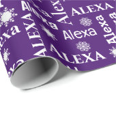 Alexa Individuelle Name mit Schneeflocken Geschenkpapier (Rolleneckpunkt)
