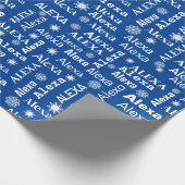 Alexa Individuelle Name mit Schneeflocken Geschenkpapier (Ecke)