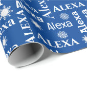 Alexa Individuelle Name mit Schneeflocken Geschenkpapier (Rolleneckpunkt)