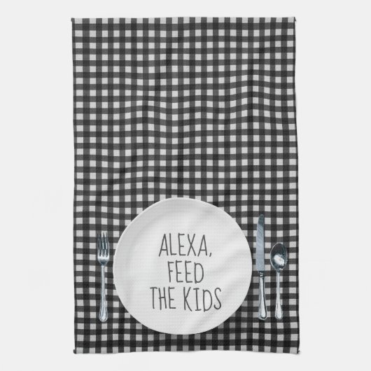 Alexa-Kommandant-Humor Geschirrtuch (Vertikal)