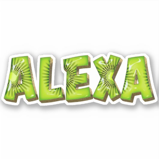 Alexa Name Kiwi Design Aufkleber Sticker (Vorderseite)