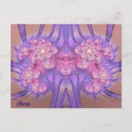 ALEXA ~ Pastellrosa und Lila 3D-Design ~ Postkarte