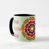 ALEXA ~ Personalisierte Gem Stones Fraktal ~ Tasse (Vorderseite Links)