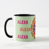 ALEXA ~ Personalisierte Gem Stones Fraktal ~ Tasse (Links)