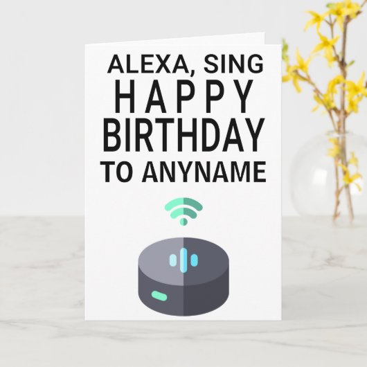 Alexa Sign Happy Birthday Karte (Gelbe Blume)