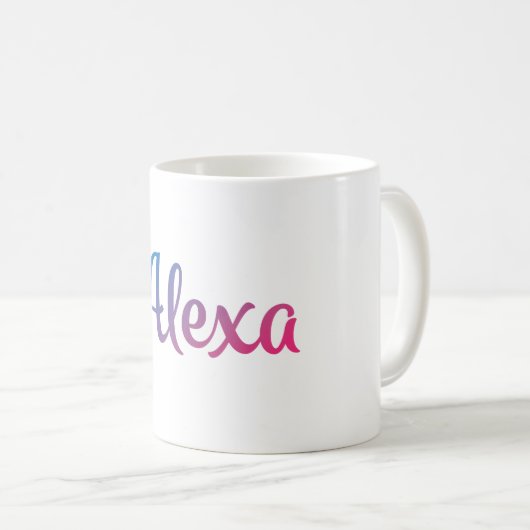 Alexa stilvoller Cursive Kaffeetasse (VorderseiteRechts)