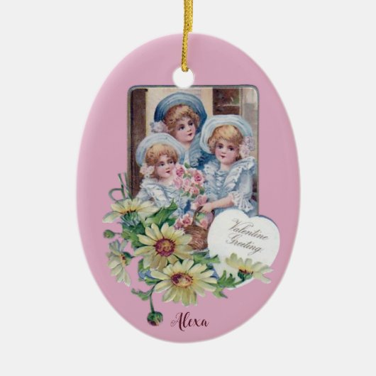 ALEXA ~ VALENTINE EGG ~ 1908 ~ KERAMIK ORNAMENT (Vorne)
