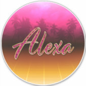 Alexa Vorname Name golden pink Aufkleber Sticker (Vorderseite)