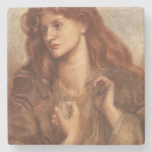 Alexa Wilding (elegante junge Dame mit rotem Haar) Steinuntersetzer (Vorderseite)