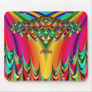 ALEXA ~ Zany Hot Yellow, Blue, Green und Pink Mousepad
