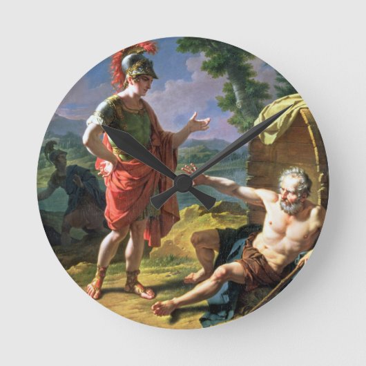 Alexander and Diogenes, 1818 (oil on canvas) Runde Wanduhr (Vorderseite)