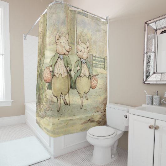 Alexander and Pigling Bland von Beatrix Potter Duschvorhang (Beispiel)