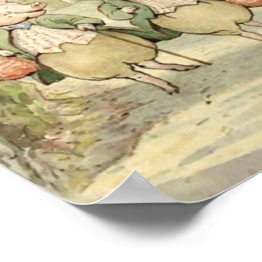 Alexander and Pigling Bland von Beatrix Potter Poster (Ecke)