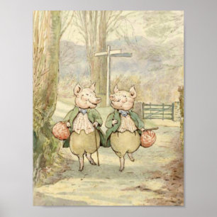Alexander and Pigling Bland von Beatrix Potter Poster