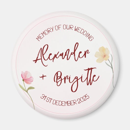 Alexander & Brigitte Hochzeit Magnet (Vorne)