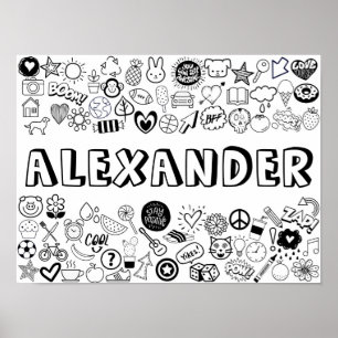 'ALEXANDER' Color-it-Yourself-Kontur Poster