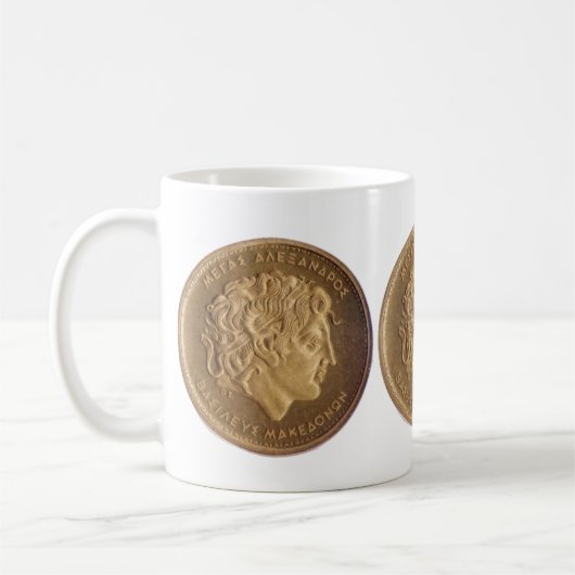 Alexander der Große, König von Macedonians Kaffeetasse (Links)