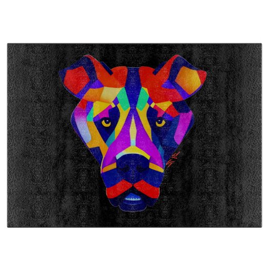 Alexander Dog black glass cutting board Schneidebrett (Vorderseite)