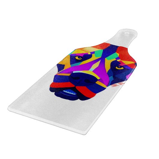 Alexander Dog white glass paddle cutting board Schneidebrett (Ecke)