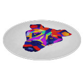 Alexander Dog white round glass cutting board Schneidebrett (Ecke)