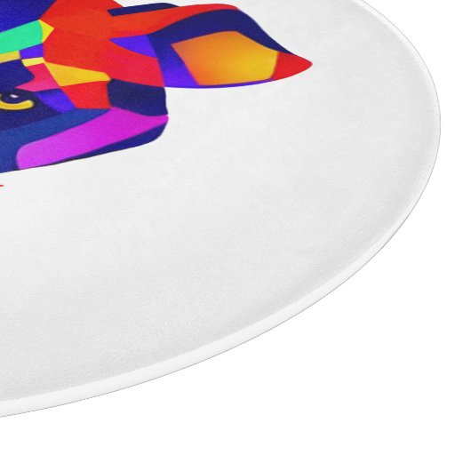 Alexander Dog white round glass cutting board Schneidebrett (Ecke)