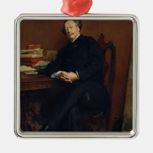 Alexander Dumas Fils 1877 Silbernes Ornament