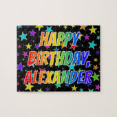 "ALEXANDER" First Name, Fun "HAPPY BIRTHDAY" Puzzle (Horizontal)