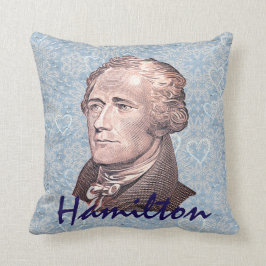 Alexander Hamilton auf dem Hintergrund Blue Lace & Kissen