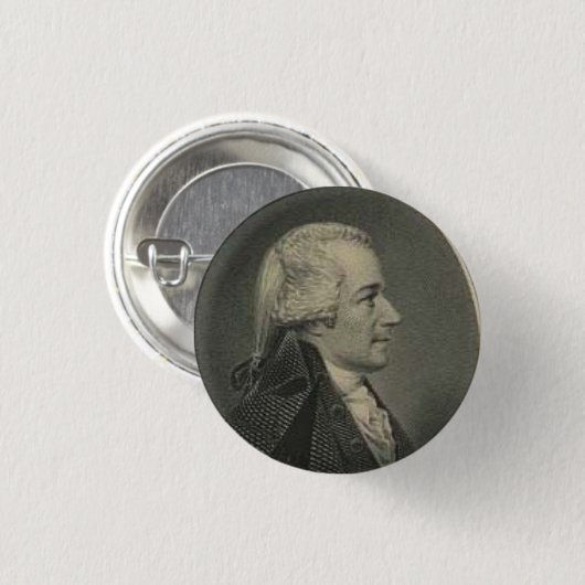 Alexander Hamilton, der Knopf graviert Button (Vorne & Hinten)