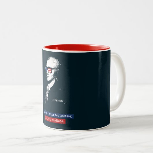 Alexander Hamilton die, die für nichts stehen Zweifarbige Tasse (VorderseiteRechts)