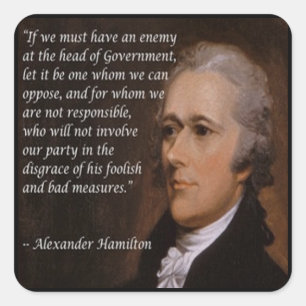Alexander Hamilton "Enemy Leader"-Geschenk Quadratischer Aufkleber