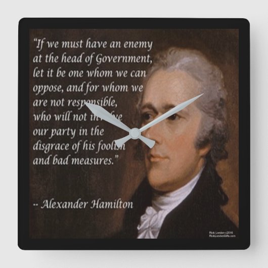 Alexander Hamilton "Feindführer" Wanduhr (Vorderseite)