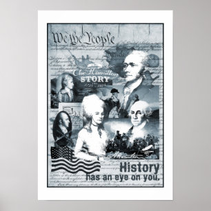Alexander Hamilton George Washington History Gesch Poster