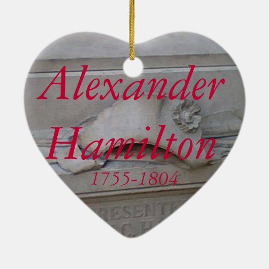 Alexander Hamilton-Herzverzierung Keramik Ornament (Hinten)
