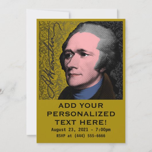Alexander Hamilton Pop Art Portrait Einladung (Vorderseite)