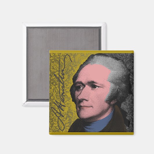 Alexander Hamilton Pop Art Portrait Magnet (Vorderseite/Rückseite)