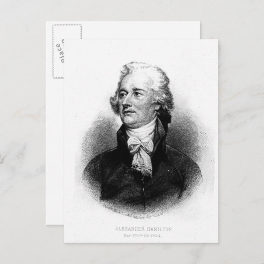 Alexander Hamilton Postkarte (Vorne/Hinten)