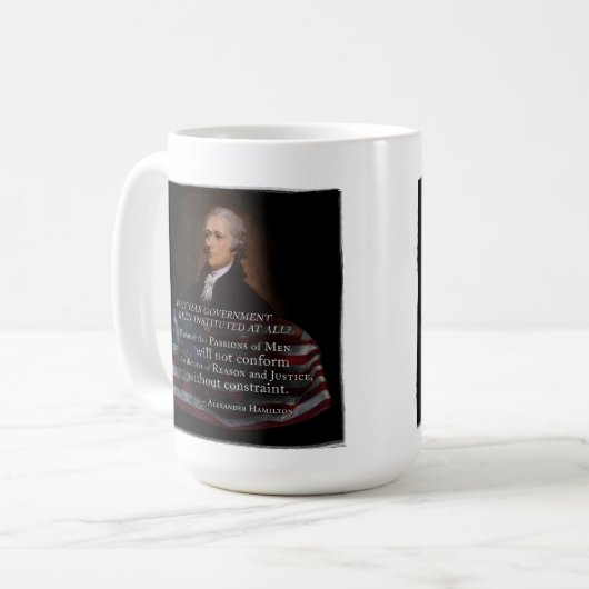 Alexander Hamilton Quote T - Shirt Kaffeetasse (Vorderseite Links)