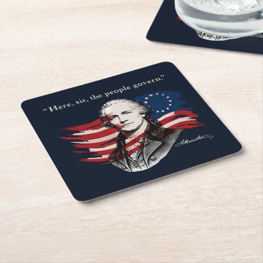 Alexander Hamilton Rechteckiger Pappuntersetzer (angewinkelt)