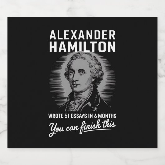 Alexander Hamilton schrieb 51 Essays in 6 Monaten Bierflaschenetikett (Einzelnes Label)