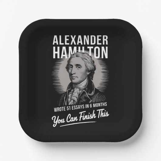Alexander Hamilton schrieb 51 Essays in 6 Monaten Pappteller (Vorderseite)