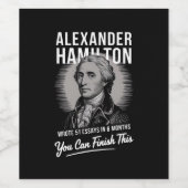 Alexander Hamilton schrieb 51 Essays in 6 Monaten Weinetikett (Einzelnes Label)