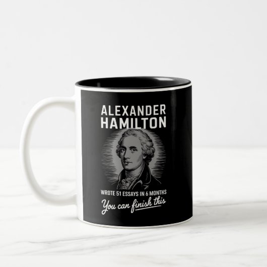 Alexander Hamilton schrieb 51 Essays in 6 Monaten Zweifarbige Tasse (Links)