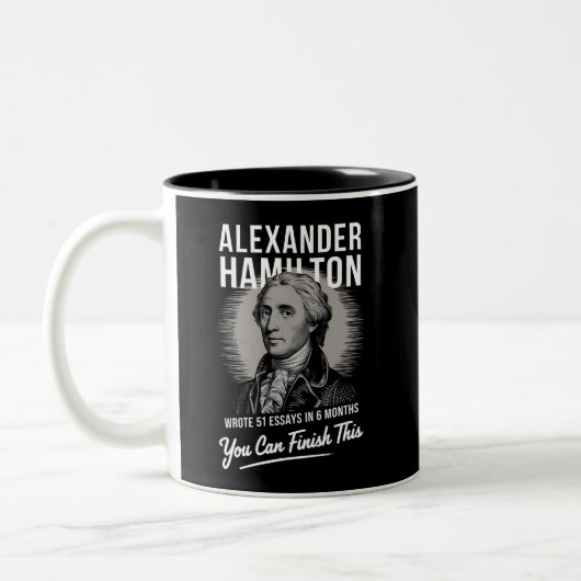 Alexander Hamilton schrieb 51 Essays in 6 Monaten Zweifarbige Tasse (Links)