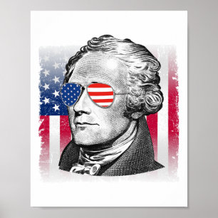Alexander Hamilton USA-Flagge Patriotisch Amerikan Poster