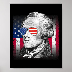 Alexander Hamilton USA-Flagge Patriotischer Amerik Poster