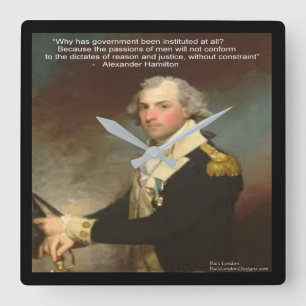 Alexander Hamilton & "Warum Regierung" Wanduhr