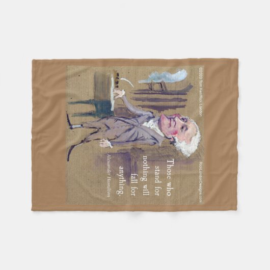 Alexander Hamilton - Zitat "Stand für etwas" Fleecedecke (Vorderseite (Horizontal))